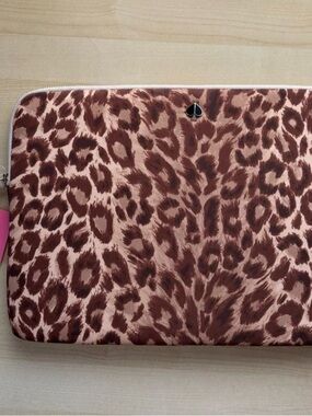 NWT Kate Spade Brown Leopard Print Tech Sleeve